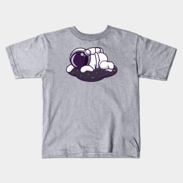 Cute Astronaut Sleeping On Space Cloud Kids T-Shirt by Catalyst Labs